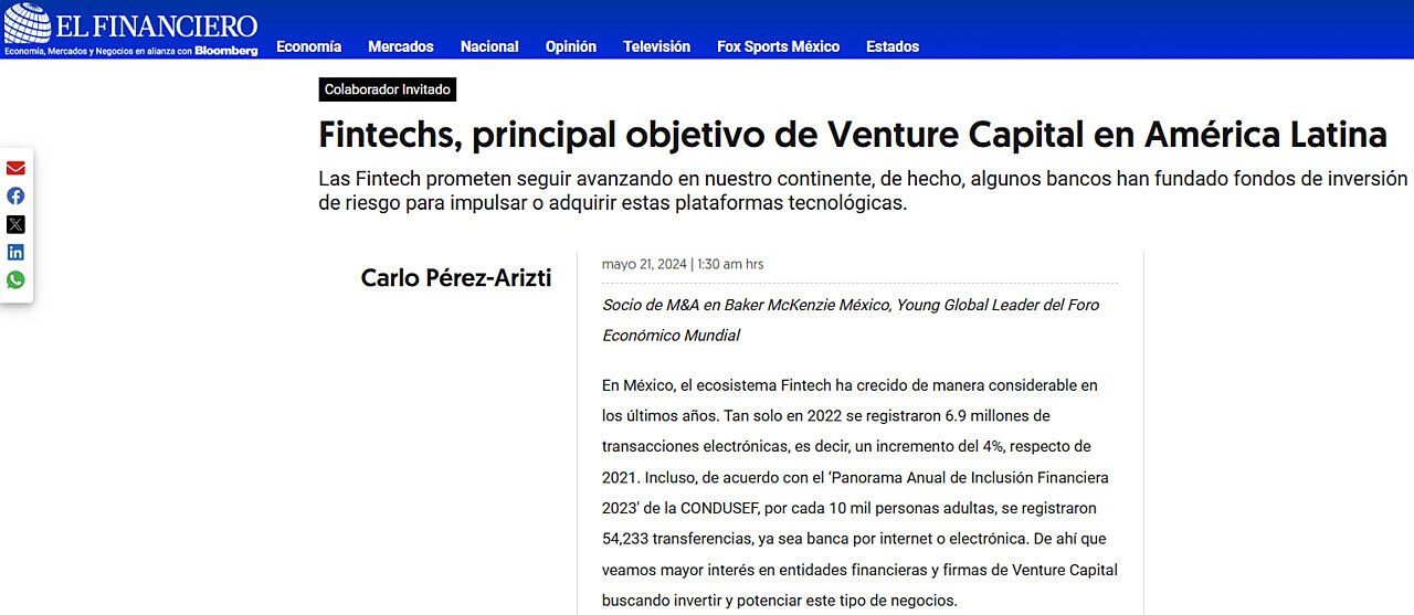 Fintechs, principal objetivo de Venture Capital en Amrica Latina